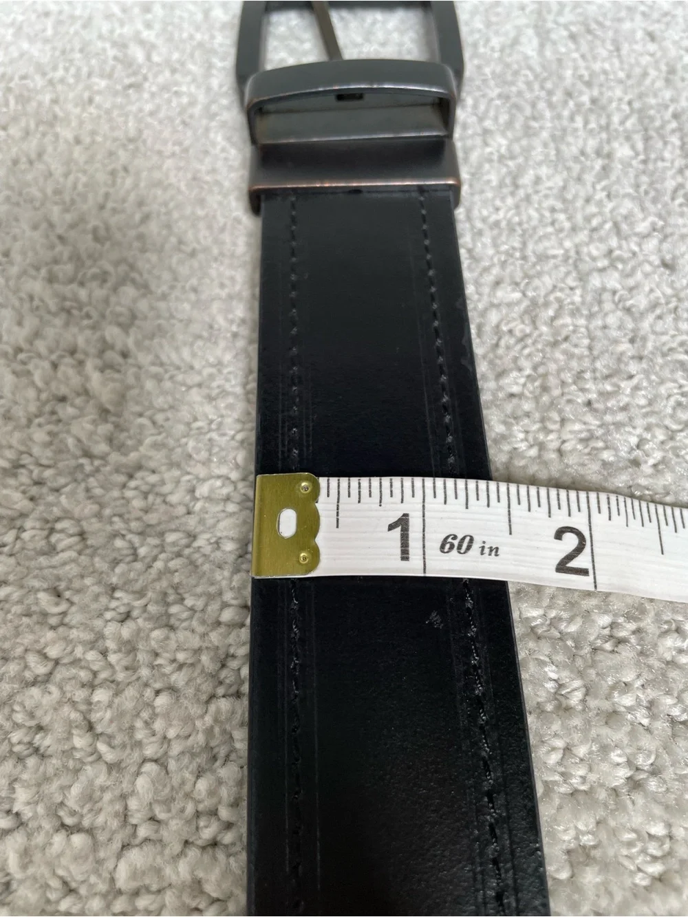 Columbia Men’s Leather Top Black Brown Reversible Belt Size Medium 34-36